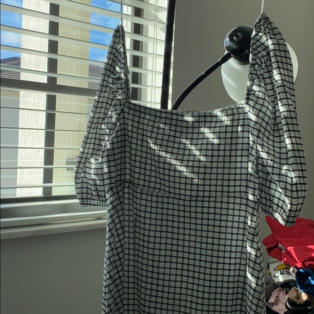 ZARA B&W off the shoulder dress